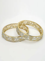 Thumbnail for NVR Women's Set of 2 Gold-Polished American Diamond Emblished Handcrafted Bangles - Distacart