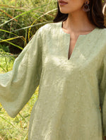 Thumbnail for trueBrowns Green Cotton Embroidered Kurta Set - Distacart