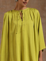 Thumbnail for trueBrowns Lime Modal Satin Shoulder Pleat Co-Ord Set - Distacart