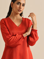 Thumbnail for trueBrowns Rust Silk Blend Short Co-Ord Set - Distacart