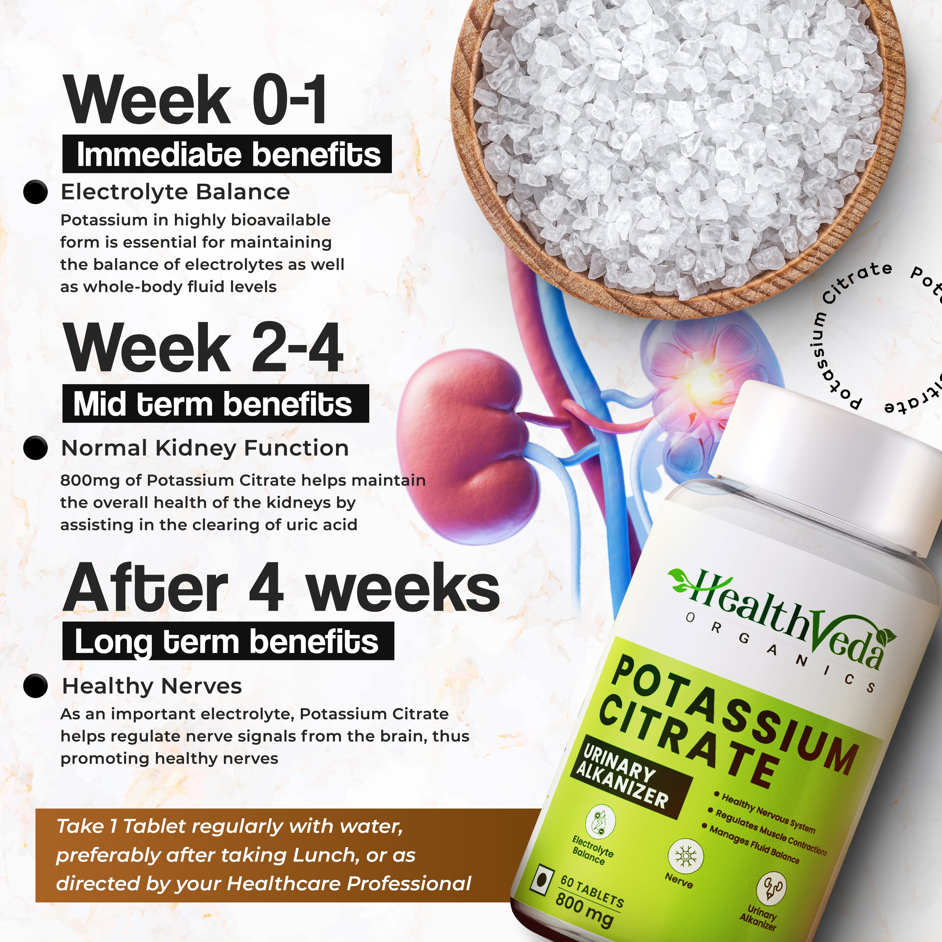 Health Veda Organics Potassium Citrate Tablets - Distacart