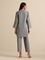 Thumbnail for trueBrowns Steel Blue Khadi Relaxed Co-Ord Set - Distacart