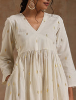 Thumbnail for trueBrowns Ivory Gold Cotton Kalidar Kurta Set - Distacart