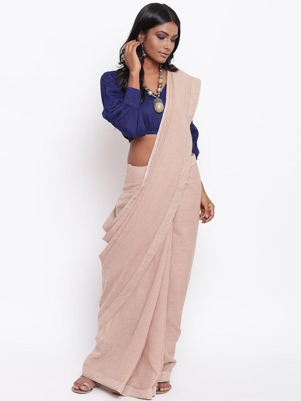 trueBrowns Blue Gathered Sleeve Top - Distacart