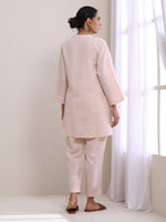 Thumbnail for trueBrowns Pink Slub Relaxed Fit Co-Ord Set - Distacart