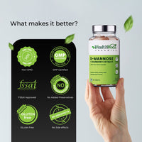 Thumbnail for Health Veda Organics D-Mannose + Cranberry Extract Tablets - Distacart