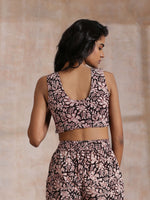 Thumbnail for trueBrowns Black Floral Overall Bagru Print Cotton Pant Suit Set - Distacart