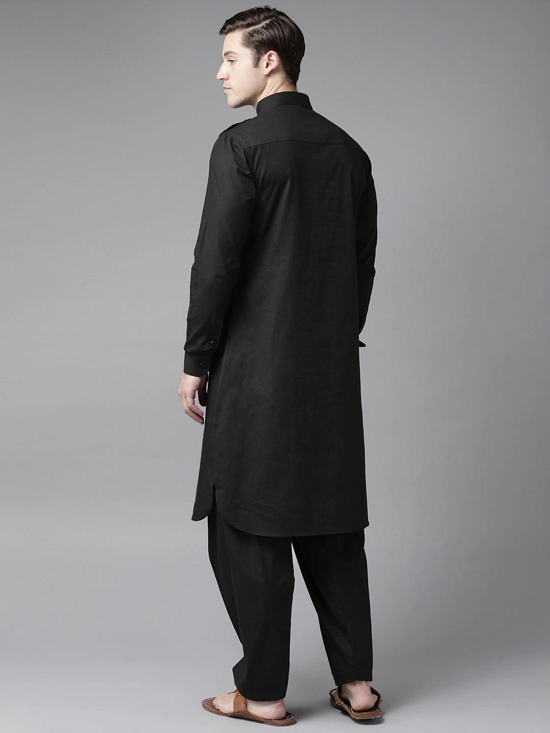 Fabmade Men Black Pathani Suits - Distacart