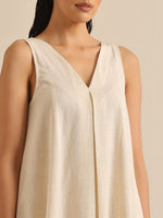 Thumbnail for trueBrowns Off-White Sleeveless Kurta Pant Set - Distacart