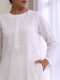 Thumbnail for trueBrowns White Dobby Front Placket Co-Ord Set - Distacart