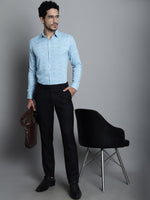 Thumbnail for Jainish Men's Geomatric Printed Formal Shirts - Sky Blue - Distacart