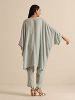 Thumbnail for trueBrowns Grey Bandhani Printed Silk Kaftan Co-Ord Set - Distacart