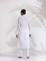 Thumbnail for trueBrowns White Check Cotton Kurta Set - Distacart