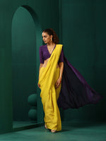 Thumbnail for trueBrowns Purple Muslin Silk Deep V-Neck Blouse - Distacart