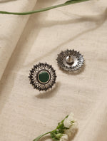 Thumbnail for trueBrowns Silver Green Stud Earrings - Distacart