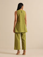 Thumbnail for trueBrowns Green Dobby Sleeveless Co-Ord Set - Distacart