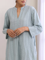 Thumbnail for trueBrowns Eggshell Blue Dobby Relaxed Fit Co-Ord Set - Distacart