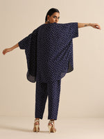 Thumbnail for trueBrowns Blue Bandhani Silk Printed Boxy Fit Co-Ord Set - Distacart