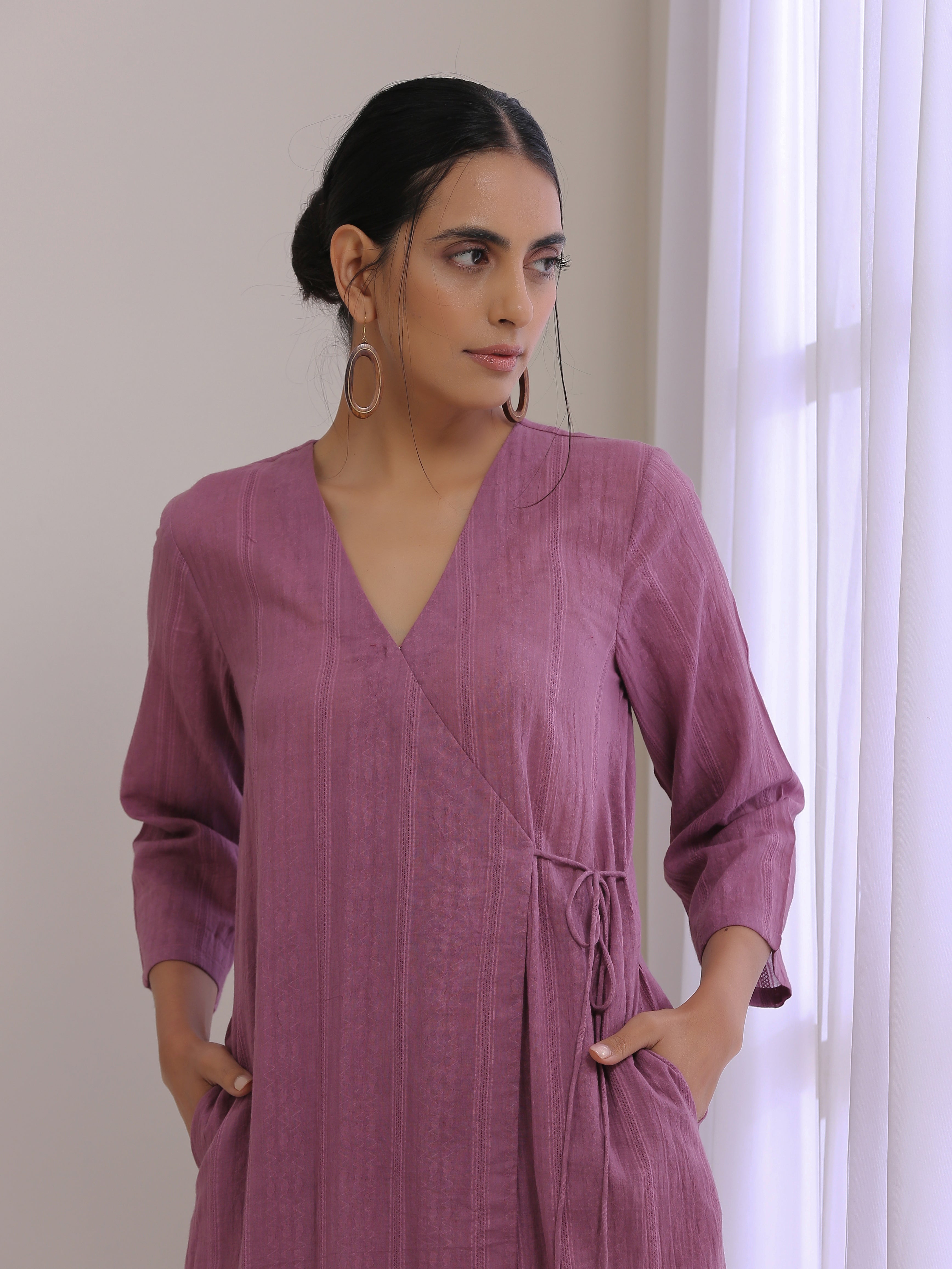 trueBrowns Onion Pink Dobby Angrakha Pant Set - Distacart