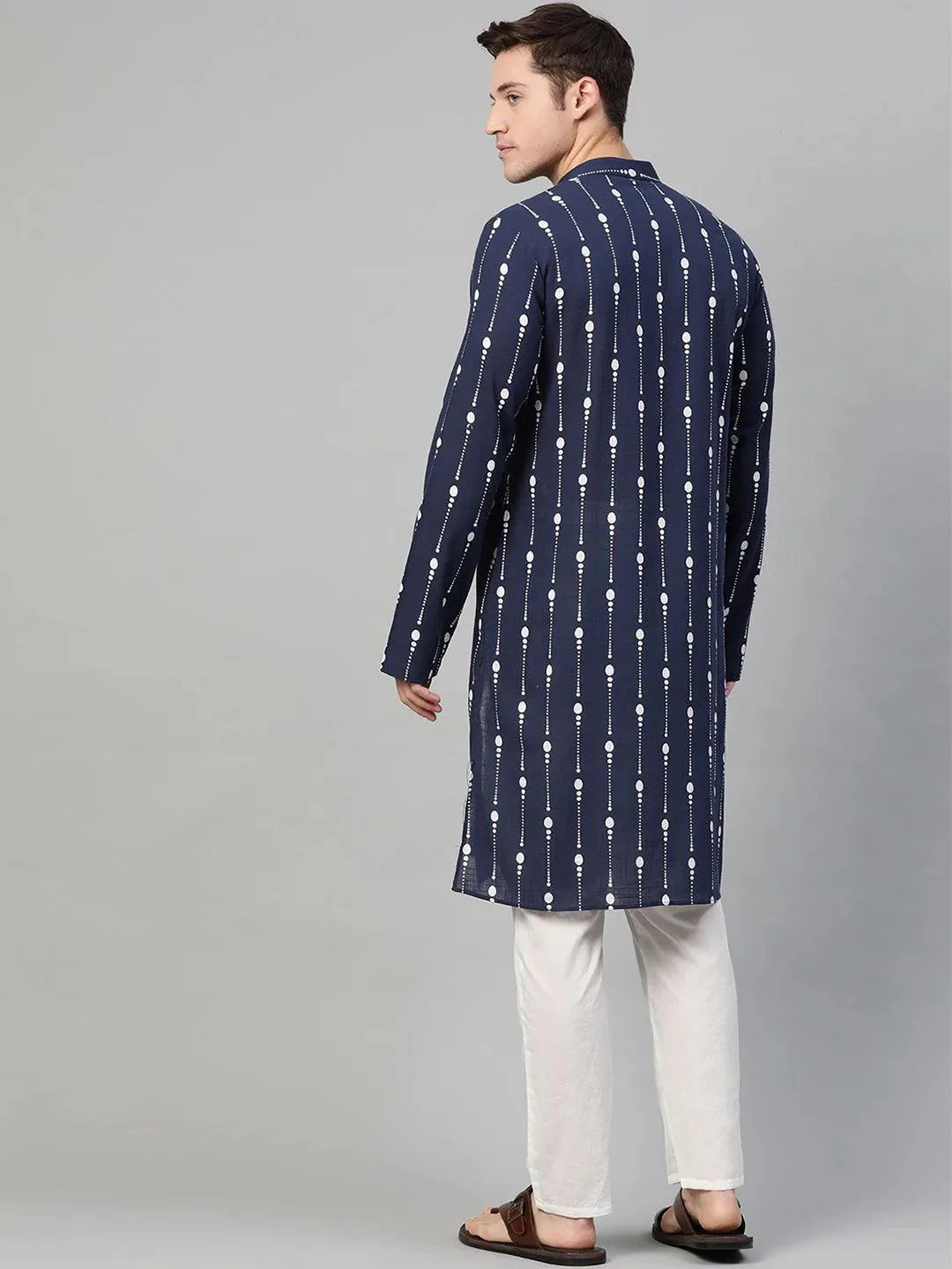 Fabmade Men Printed Straight Kurta With Pyjama - Distacart