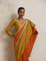 Thumbnail for trueBrowns Orange Silk Ready To Wear Saree - Distacart