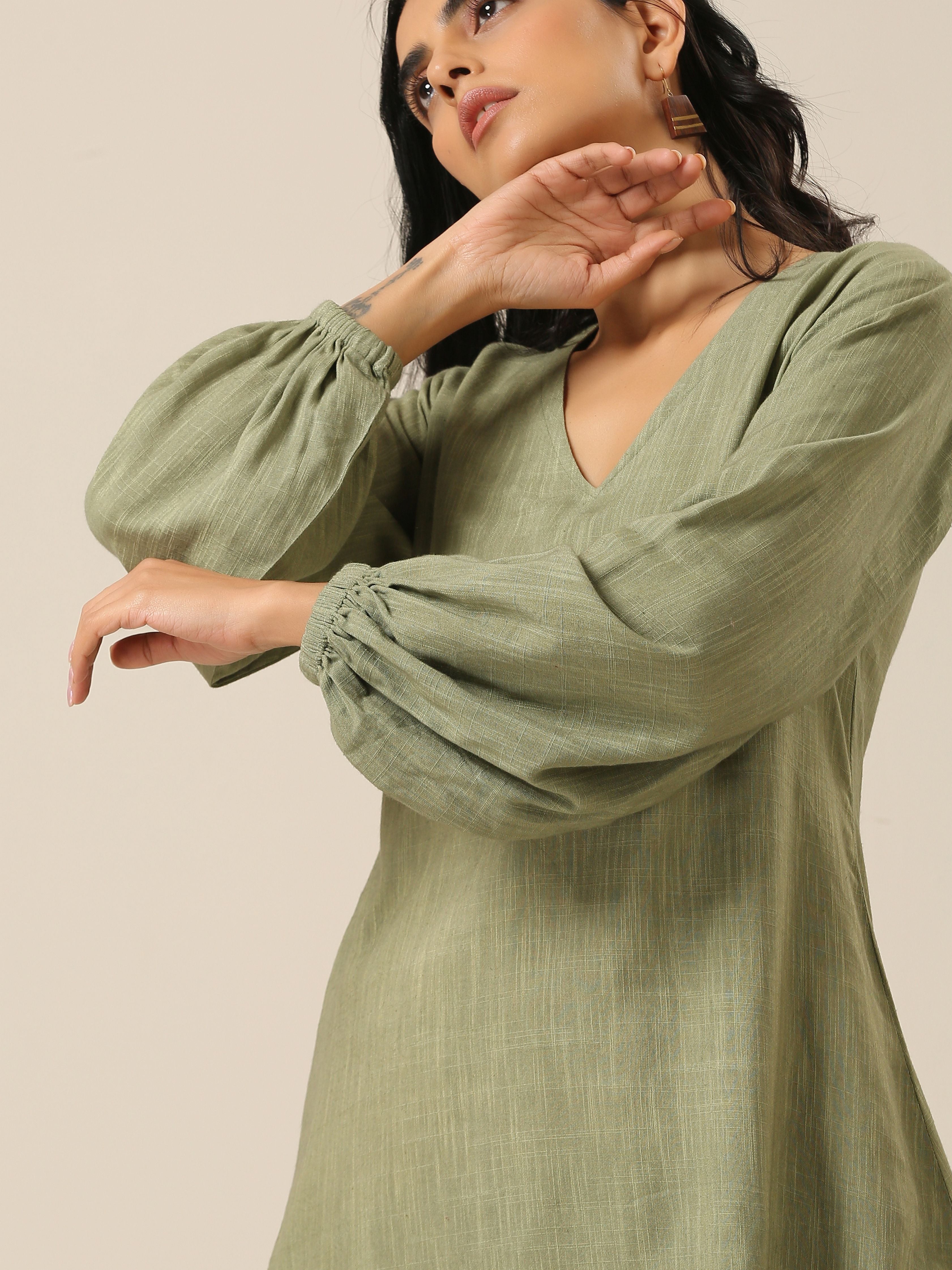 trueBrowns Sage Slub Textured Short Co-Ord Set - Distacart