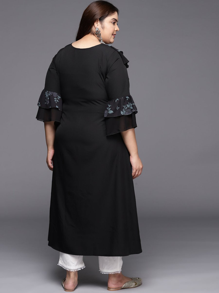 Ahalyaa Floral Bell Sleeves Kurta - Distacart