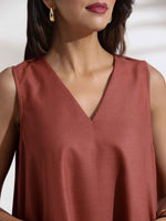 Thumbnail for trueBrowns Pink Slub Dress - Distacart