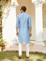 Thumbnail for Fabmade Embroidered Regular Sequinned Chanderi Silk Kurta With Pyjamas - Distacart