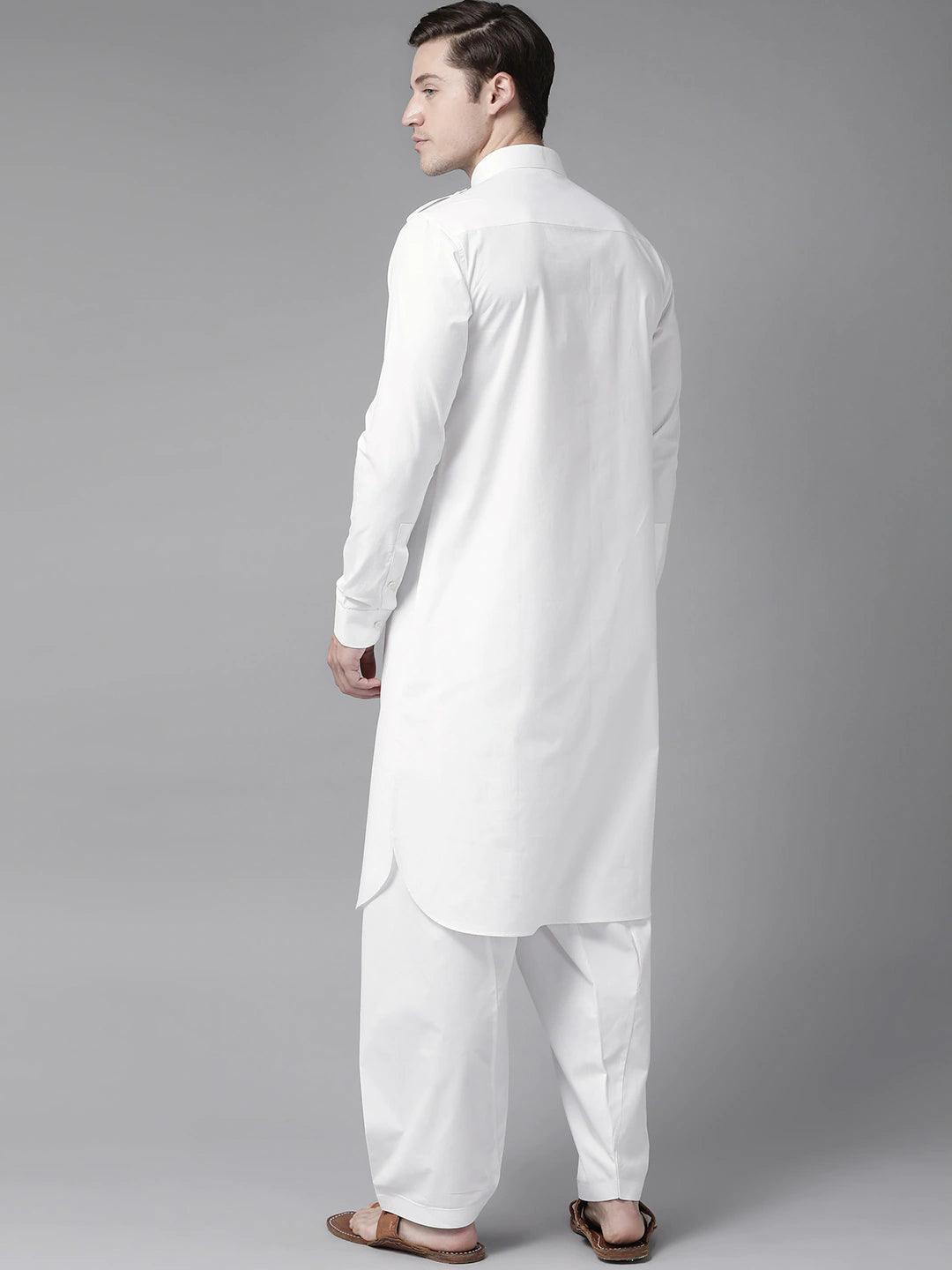 Fabmade White Pathani Suit - Distacart