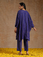 Thumbnail for trueBrowns Spectrum Blue Gold Cotton Oversized Round Co-Ord Set - Distacart