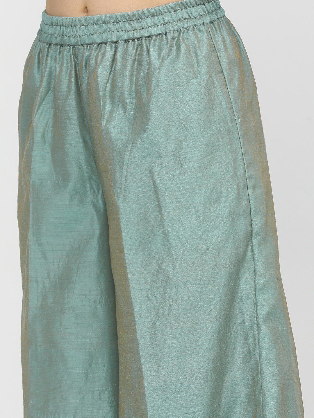 Vishudh Women Blue & Pink Regular Kurta with Trousers & Dupatta - Distacart