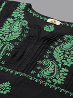 Thumbnail for ADA Ethnic Motifs Embroidered Chikankari Cotton Straight Kurta - Distacart