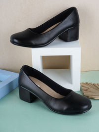 Thumbnail for ELLE Round Toe Block Pumps