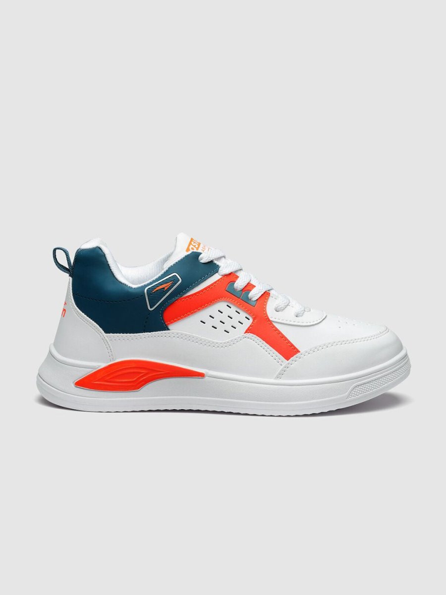 ASIAN Men White Colourblocked Memory Foam Insole Sneakers
