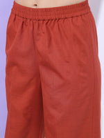 Thumbnail for Vishudh Women Rust & Green Yoke Design Straight Kurta with Trousers & With Dupatta - Distacart