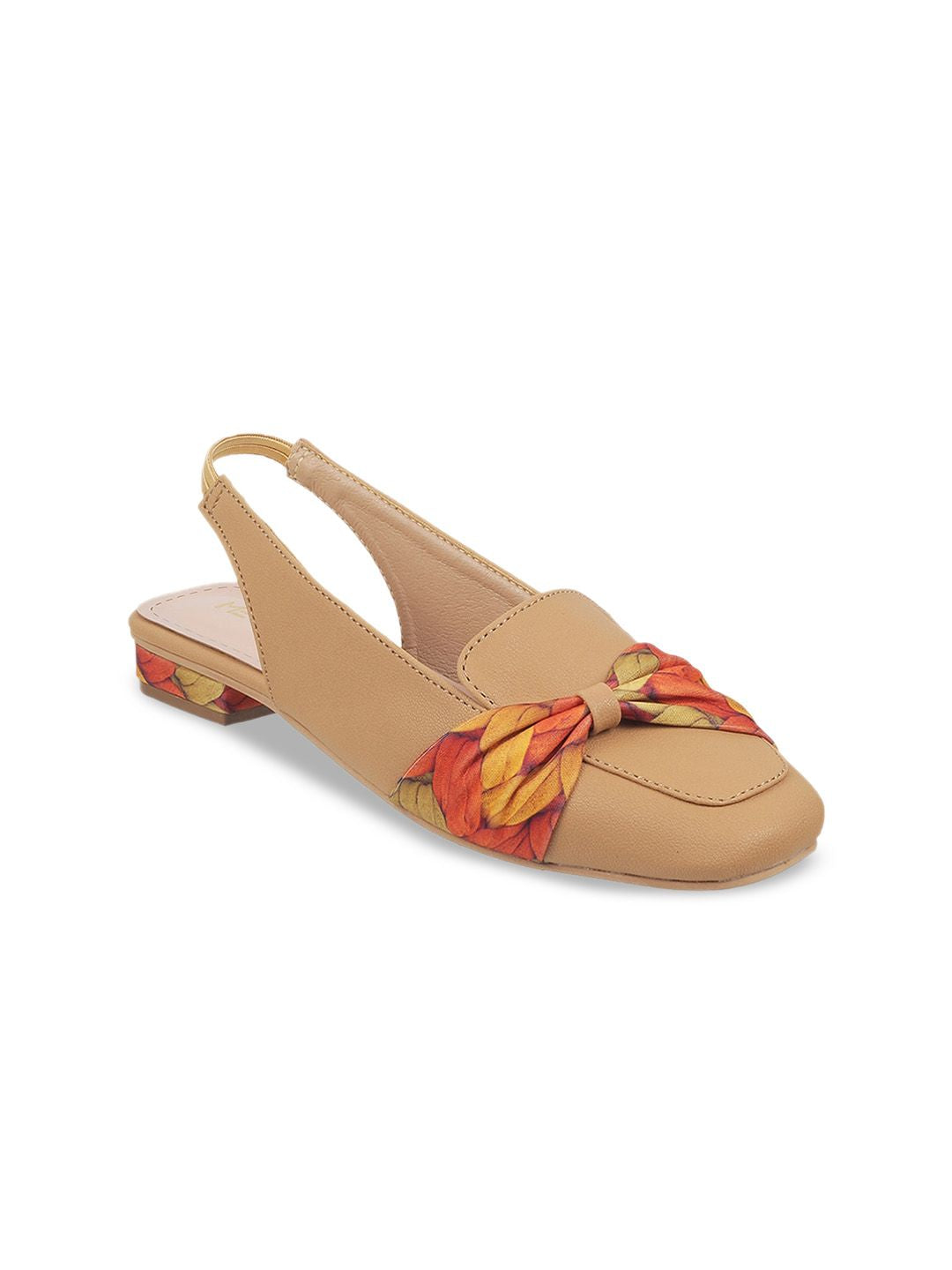 Metro Square Toe Printed Block Mules With Bows