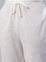 Thumbnail for ADA Women Yellow Ethnic Motifs Embroidered Chikankari Handloom Kurta with Palazzos - Distacart