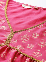 Thumbnail for Sztori Women Ethnic Motifs Printed Regular Gotta Patti Kurta with Palazzos - Distacart