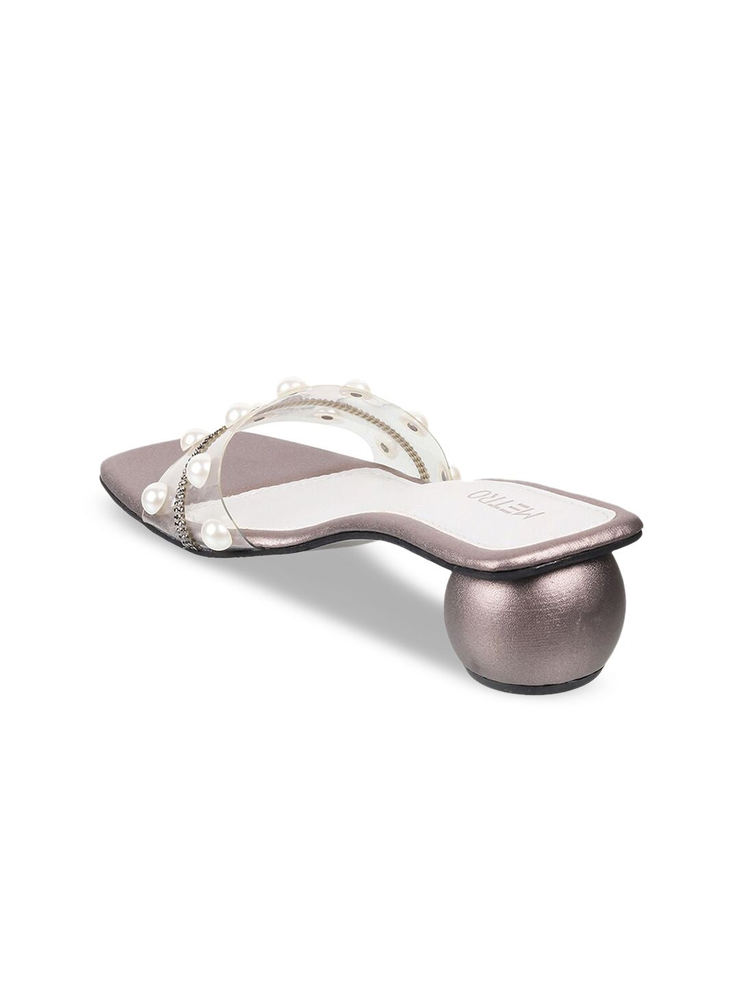 Metro Embellished Square Toe Block Mules
