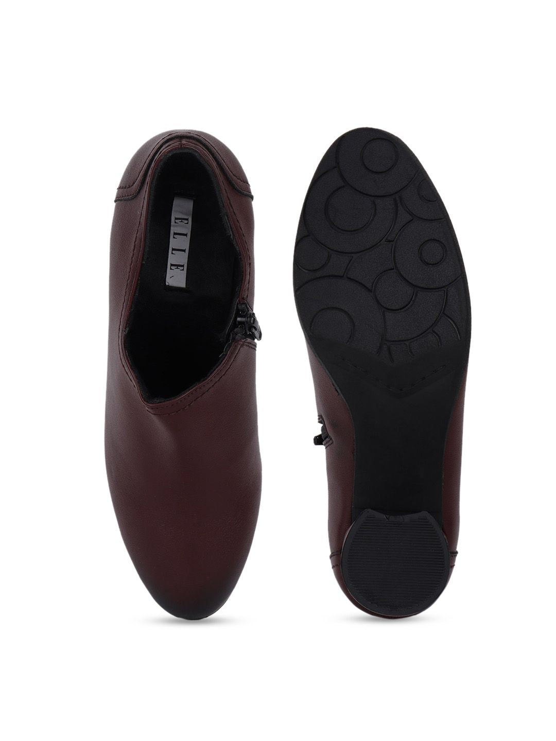 ELLE Coffee Textured Block Pumps