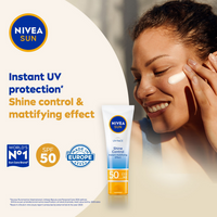 Thumbnail for Nivea Sun Shine Control SPF 50 Sunscreen Ultra Matte, No White Cast, Instant UV Protection