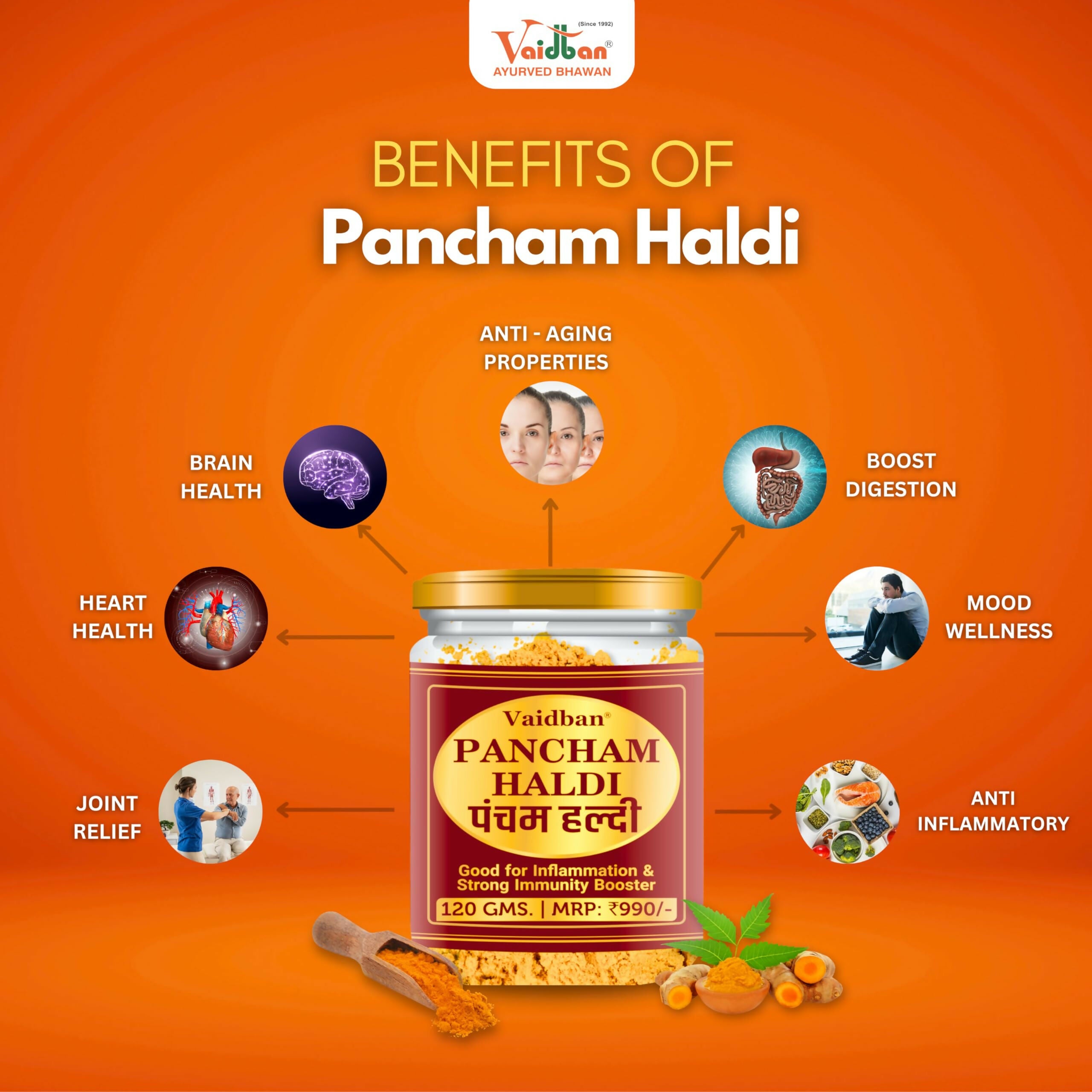 Vaidban Pancham Haldi (Organic Haldi Powder) - Distacart