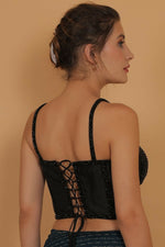 Thumbnail for Joban Fashion Silk Pearl And Beads Hand Embroidery Padded Blouse - Black