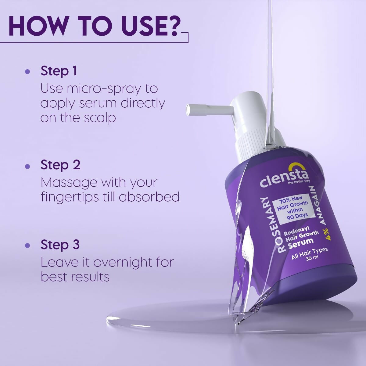 Clensta Rosemary Redensyl Hair Growth Serum - Distacart