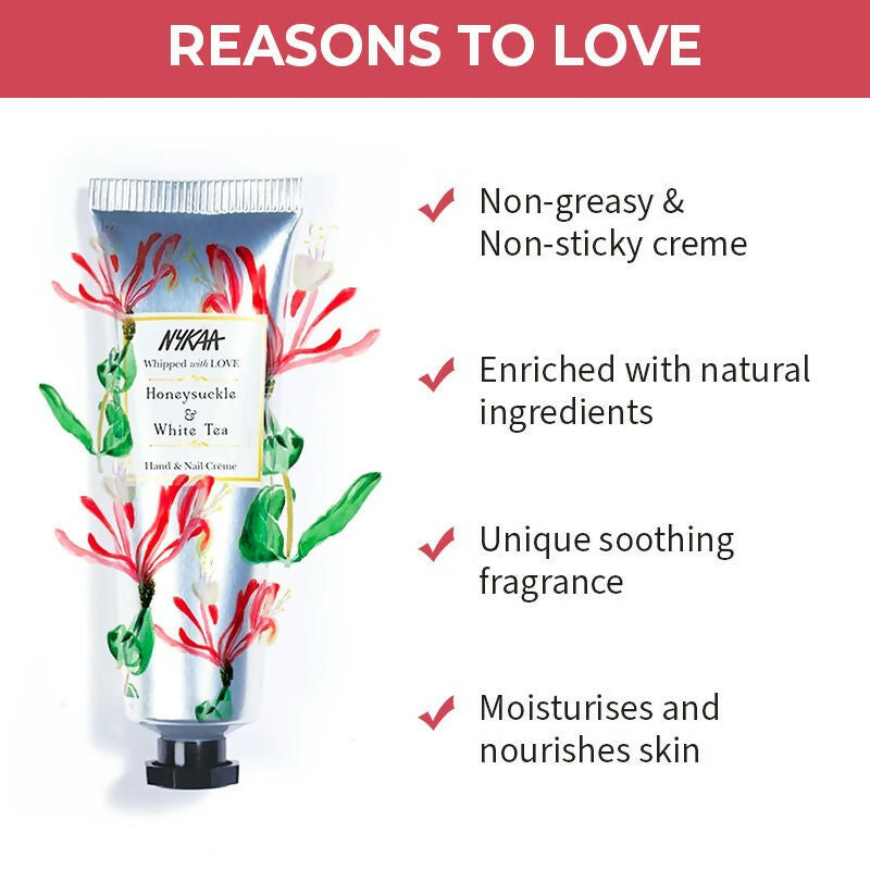 Nykaa Honey Suckle & White Tea Hand & Nail Creme - Distacart