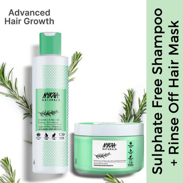 Nykaa Naturals Rosemary & Naturally Derived Niacinamide Shampoo + Mask Hair Growth - Distacart