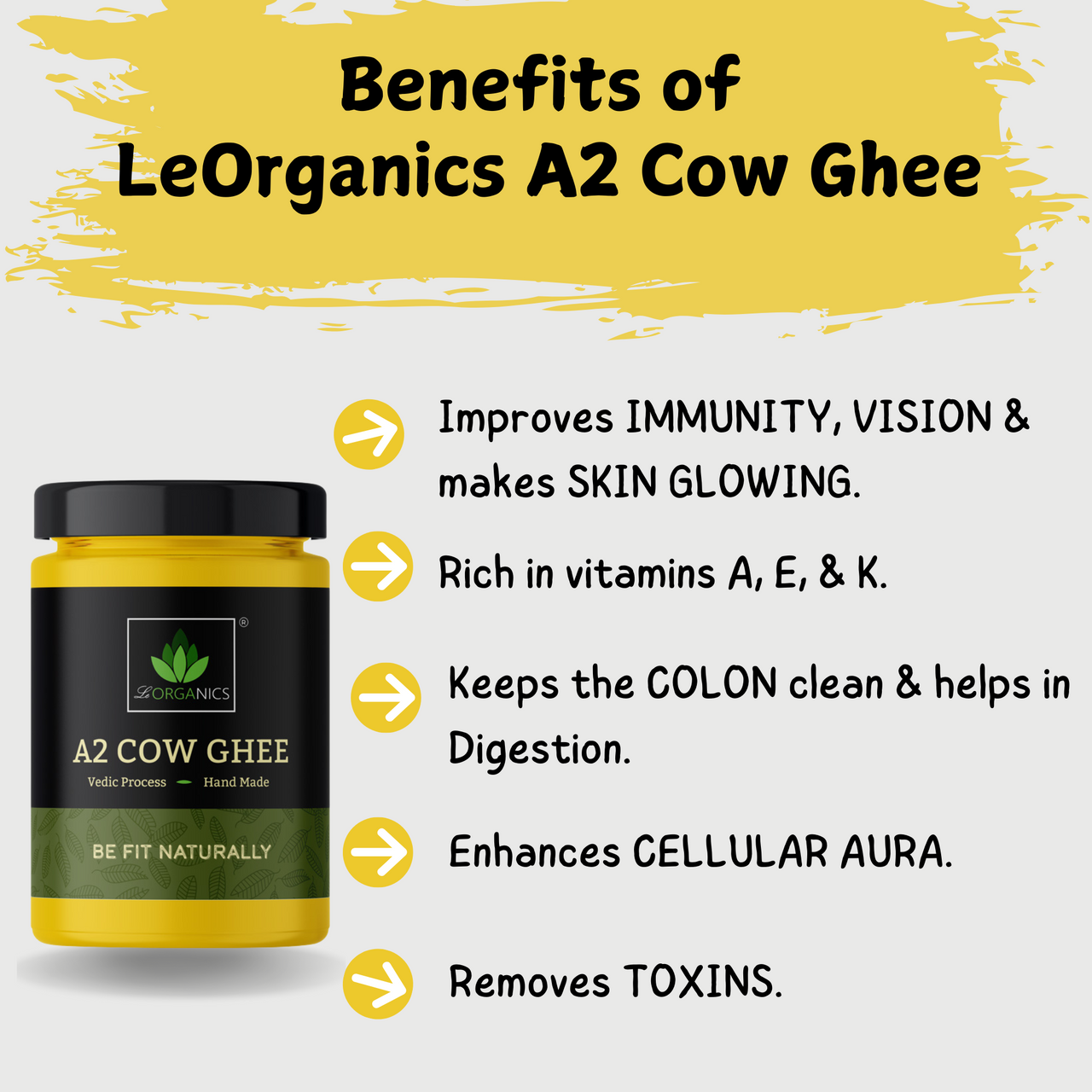 Le Organics A2 Cow Ghee | Cultured Desi Ghee | Homemade & Certified Organic Ghee - Distacart