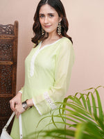 Thumbnail for Vishudh Floral Embroidered Straight Kurta - Distacart