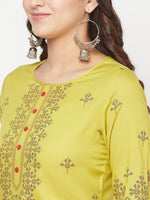 Thumbnail for Aniyah Rayon Digital Screen Print Parrot Green Straight Kurta
